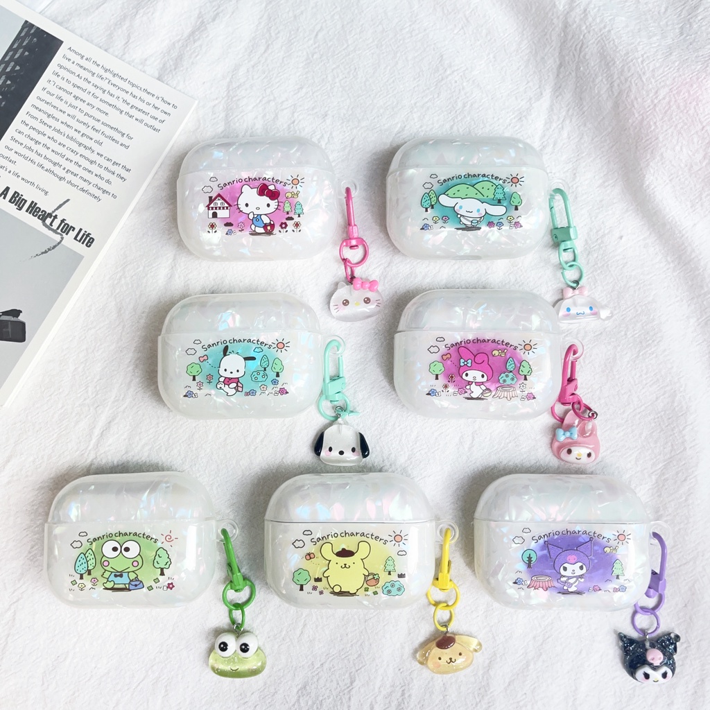 Vỏ Bảo Vệ Hộp Sạc Tai nghe không dây AirPods 1 2 3 Pro2 2022 Bằng tpu Mềm Chống Trầy Hình Sanrio Hoạt Hình Lấp Lánh