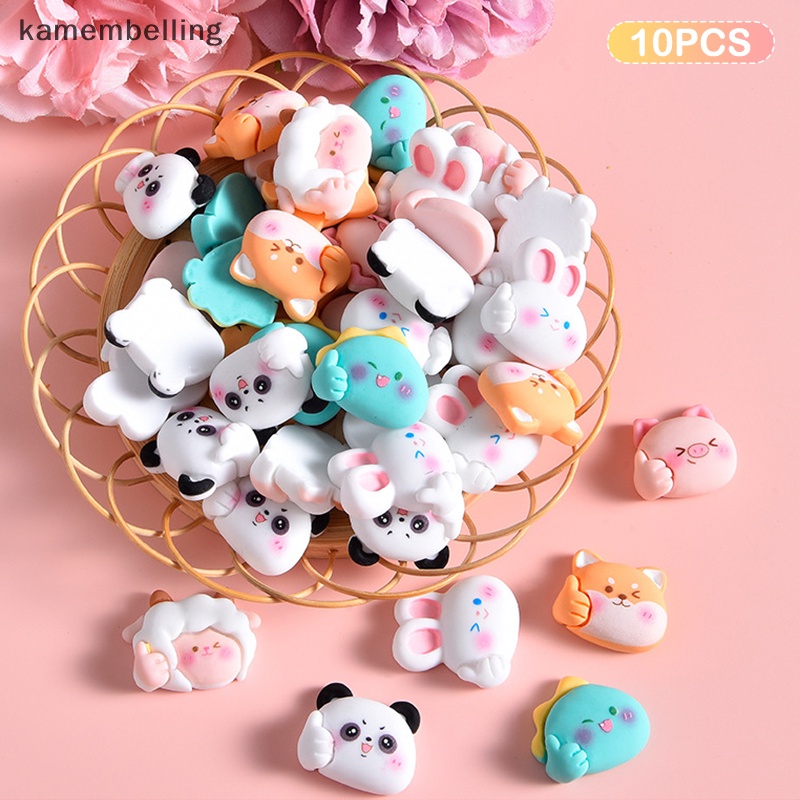 Set 10 Tượng Động Vật Hoạt Hình Mini Bằng Nhựa Resin Trang Trí Điện Thoại