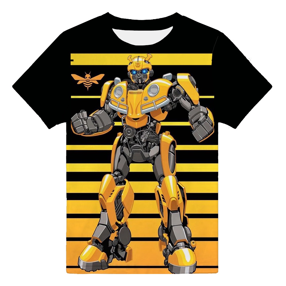 Boy t-shirt cool transformers bumblebee và optimus prime 3d printed baby top short sleeve crewneck student t-shirt