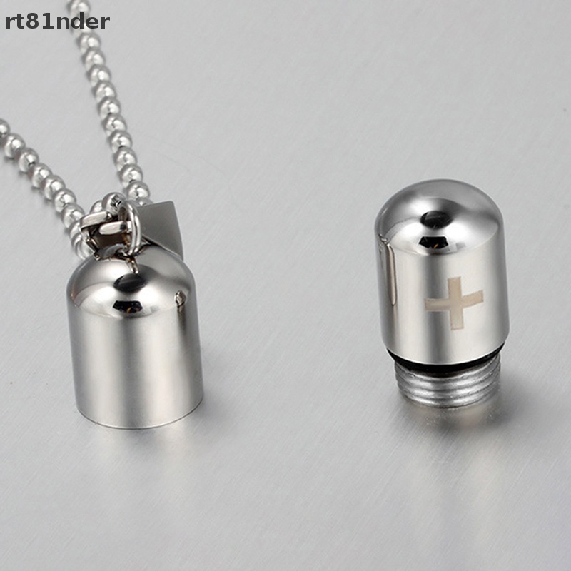 Rt 1 Vòng cổ Mặt Hình Viên Thuốc Khắc Chữ Thập