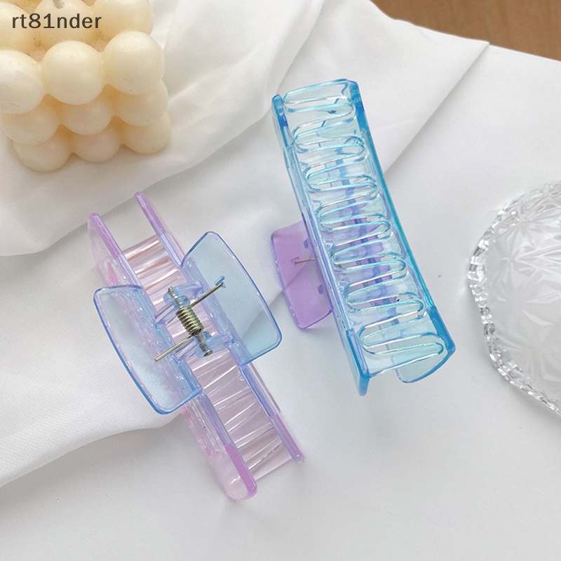 Rt Kẹp Tóc Càng Cua Bằng Nhựa Trong Suốt Màu Gradient Kiểu Hàn Quốc Thanh Lịch