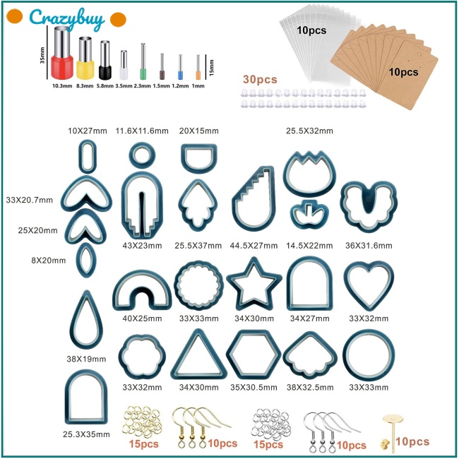 Cr Set 142 Phụ Kiện Làm Bông Tai Đất Sét Polymer