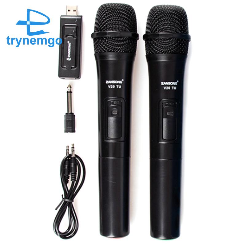 Micro Cầm Tay Không Dây Zansong Uhf Usb 3.5Mm Cho Loa Karaoke V20