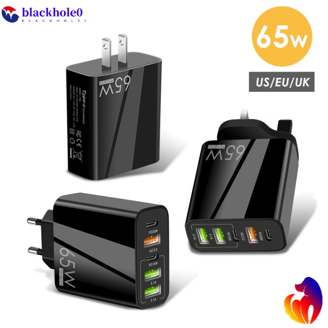 Cục Sạc Nhanh Cổng Usb C 65w Type C Pd Qc3.0 Cho Iphone Ipad Android Tablet