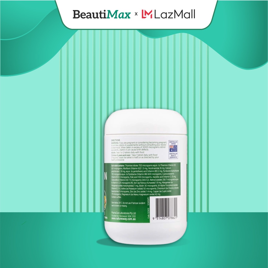 Vitamin tổng hợp nature’s way complete daily multivitamin Healthy Care Úc hộp 200 viên Extate Official Mall