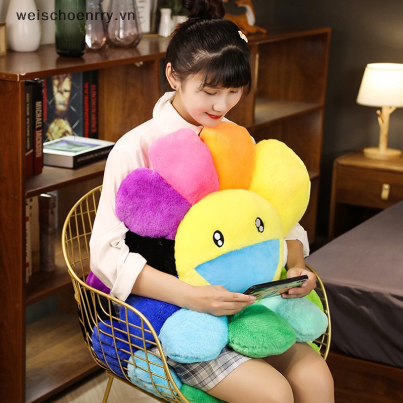 Thảm Lót Sàn Hình Hoa Hướng Dương Mặt Cười 40cm Trang Trí Nhà Cửa