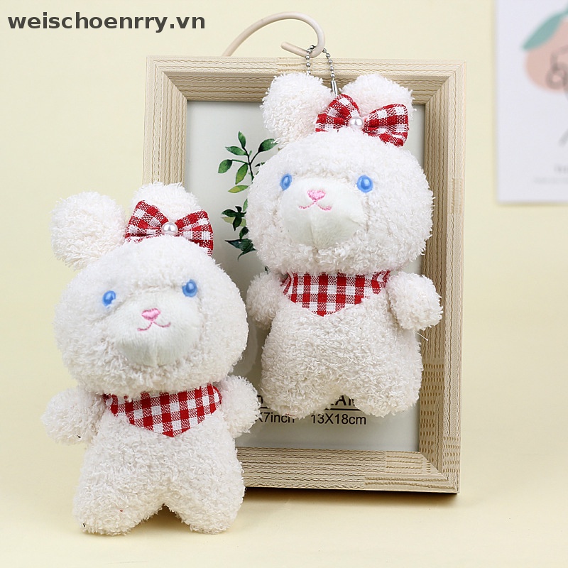 Móc Khóa Thỏ Trắng Nhồi Bông Dễ Thương Dùng Trang Trí
