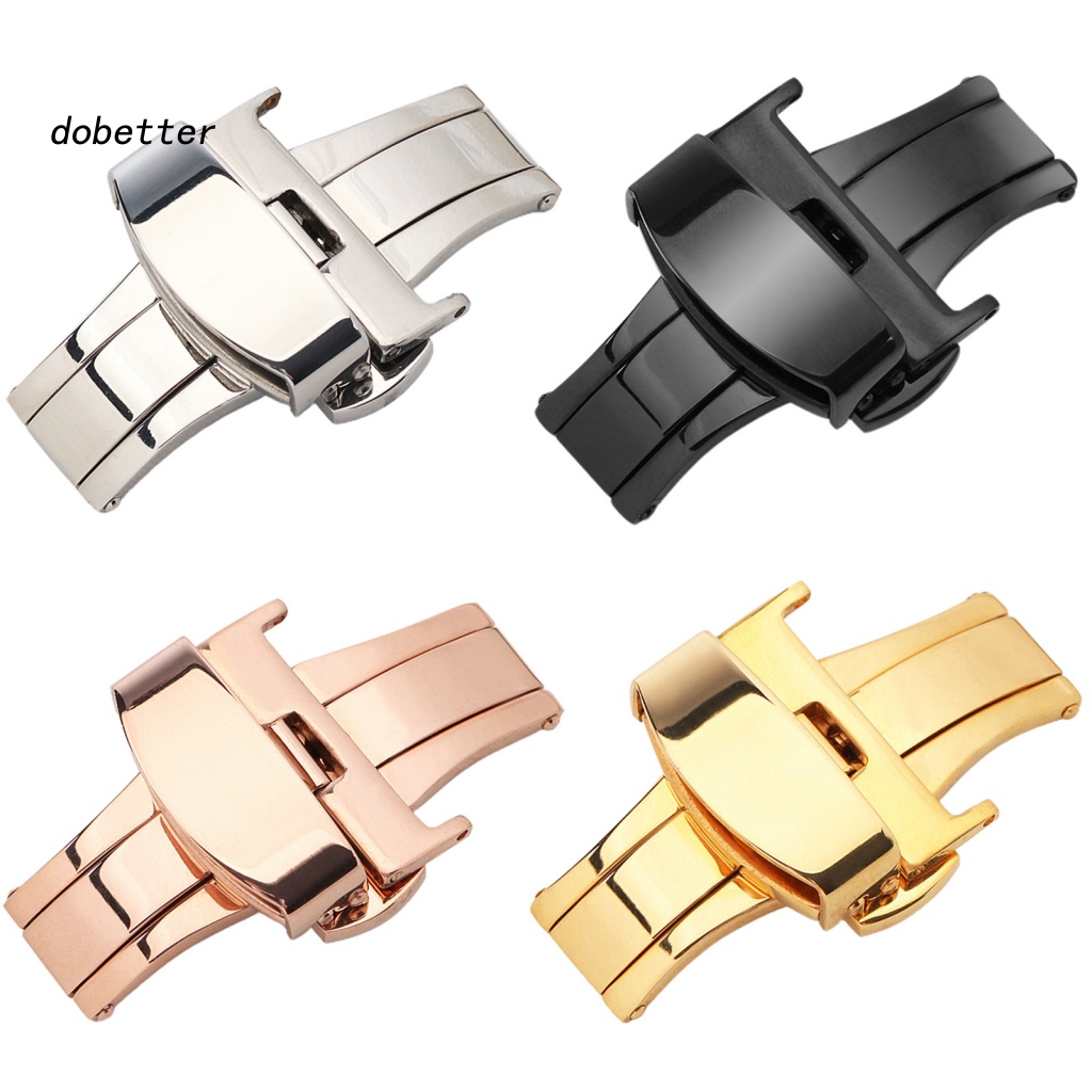 &lt; Dobetter &gt; Dây Đồng Hồ Bằng Thép Không Gỉ Cứng Chắc Chắn Có Khóa Cài Thông Dụng Mặc Hàng Ngày