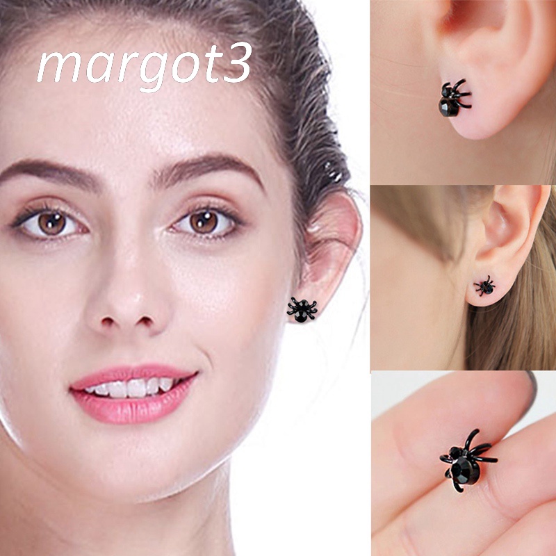 Set 2 Khuyên Tai Hình Nhện Đen Thời Trang Cho Nữ