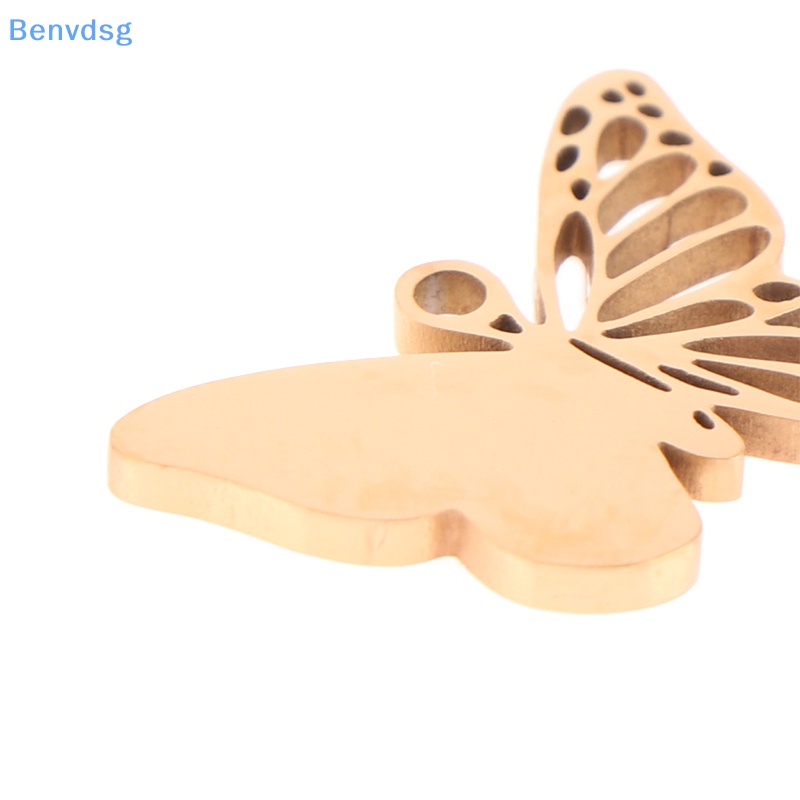 Hạt Charm Lỗ Bướm Rỗng Bằng Thép Không Gỉ Đơn Giản