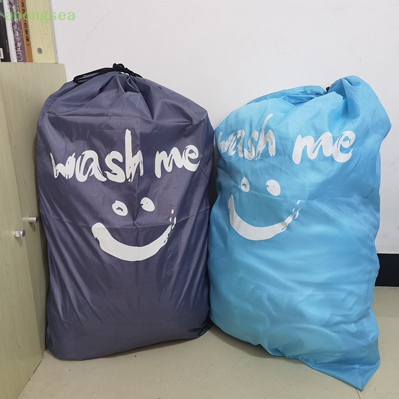 Abongsea Túi Đựng Đồ Giặt Ủi Bằng Vải Oxford Sức Chứa Lớn Có Dây Rút Tiện Dụng