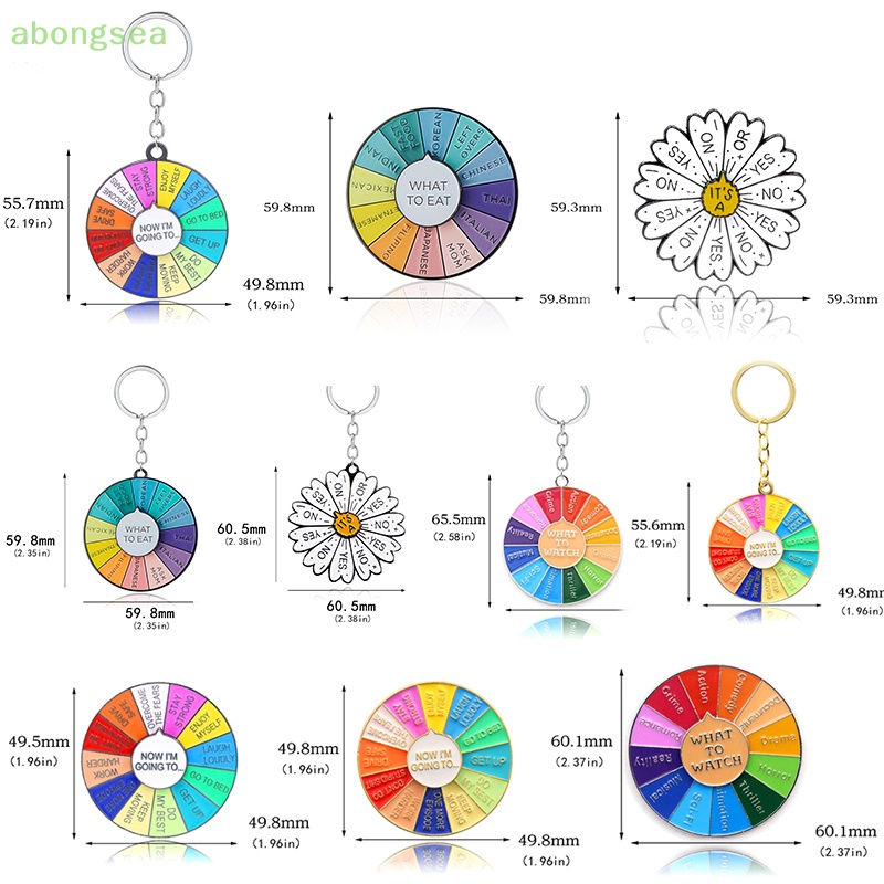 Abongsea Móc Khóa Dạng Bánh Xe Xoay Nhiều Màu Sắc Trang Trí Túi Xách