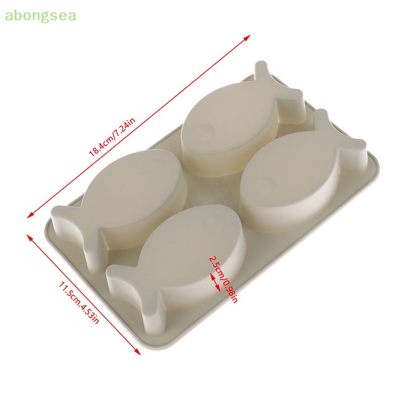 1 Khuôn Silicon 4 Lỗ Hình Cá Dễ Thương Dùng Để Làm Bánh