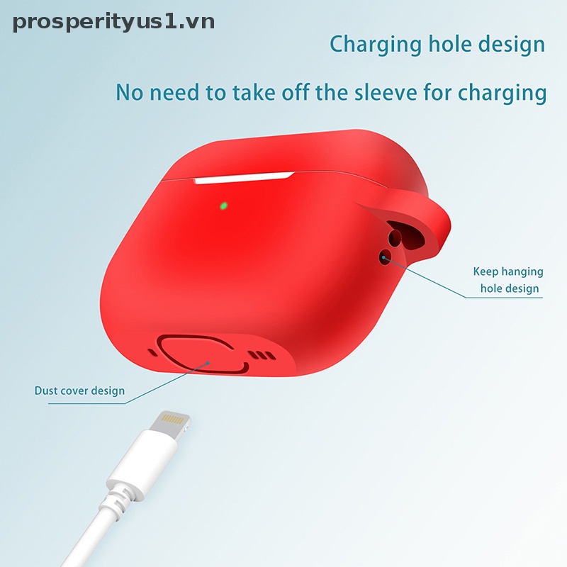 Vỏ Bảo Vệ Hộp Sạc Tai Nghe Airpods Pro 2 Không Dây Chất Liệu Silicon Tpu Nhiều Màu Kèm Móc Khóa prosperityus1