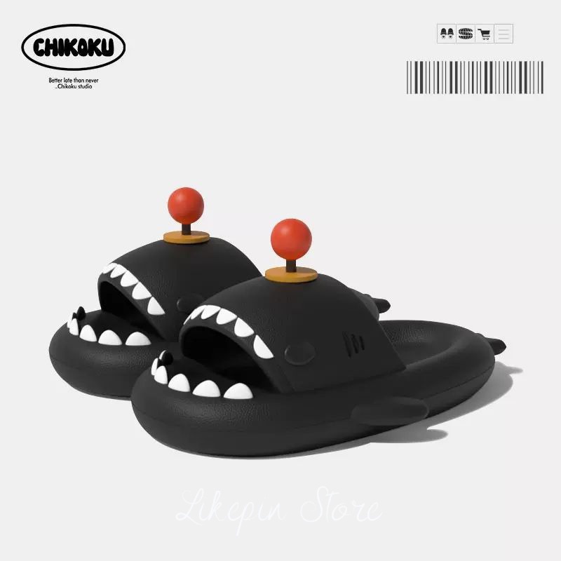 Likepin Store Dép Sandal Đi Biển Chống Trượt Hình Cá Mập 4cm Cho Nam Nữ