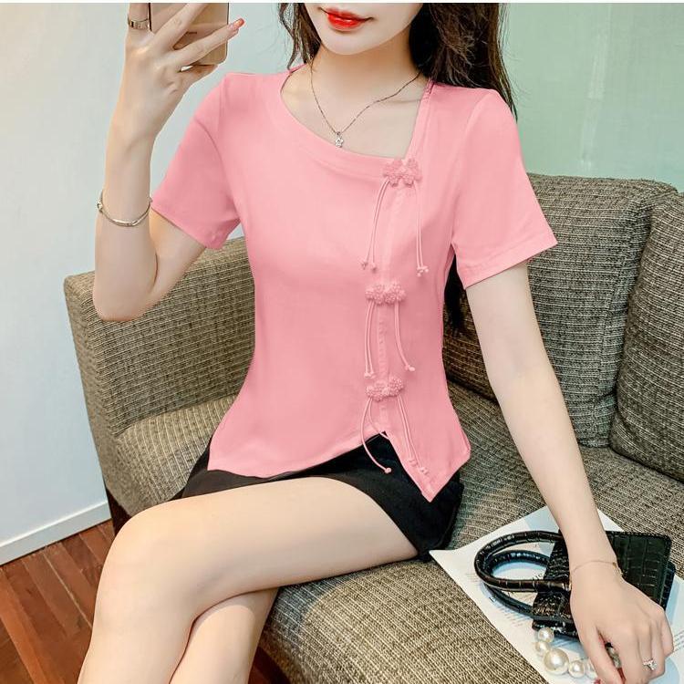 Áo Thun Tay Ngắn Dáng Ôm Thiết Kế Độc Đáo Thời Trang Mùa Hè 2023 Mới Cho Nữ