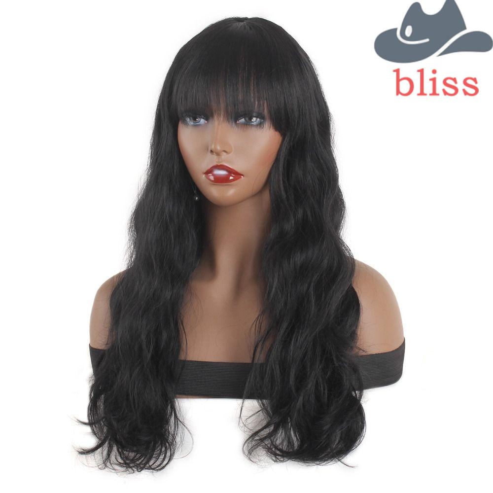 Tóc Giả Dài Xoăn Tàng Hình Màu Đen Chất Lượng Cao Cho Nữ