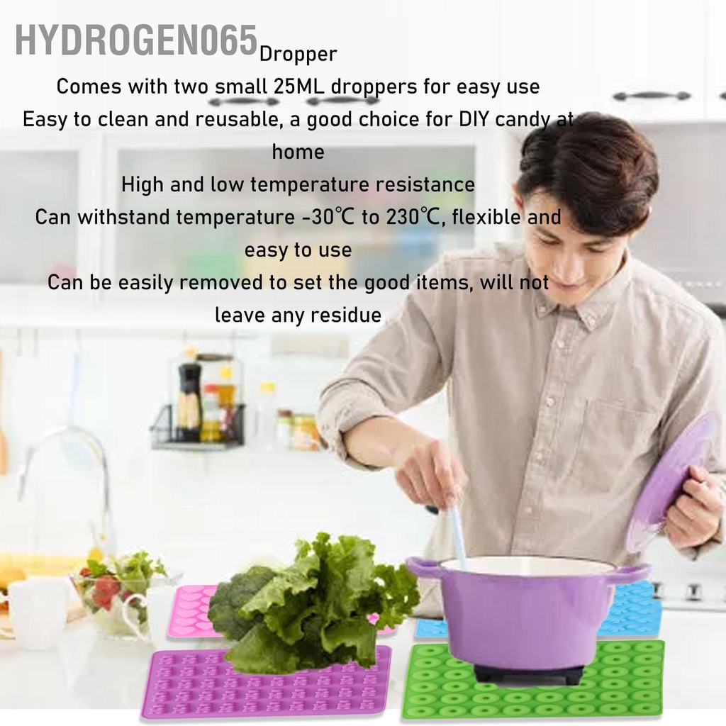 Hydrogen065 10 Chiếc Kẹo Silicon Khuôn Mini Khủng Long Gấu Trái Tim Hình Bánh Donut Cao Chịu Nhiệt Độ Thấp Với Ống Nhỏ Giọt Cho DIY