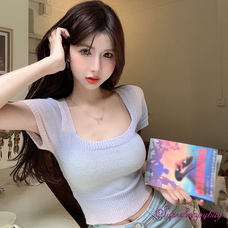 Áo Thun Croptop Tay Ngắn Dáng Ôm Thời Trang Mùa Hè Dành Cho Nữ