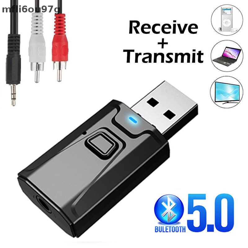{mfli6ou97g} Mini USB Bluetooth 5.0 Transmitter Receiver Stereo Adapter 3.5Mm AUX Cho TV PC mới