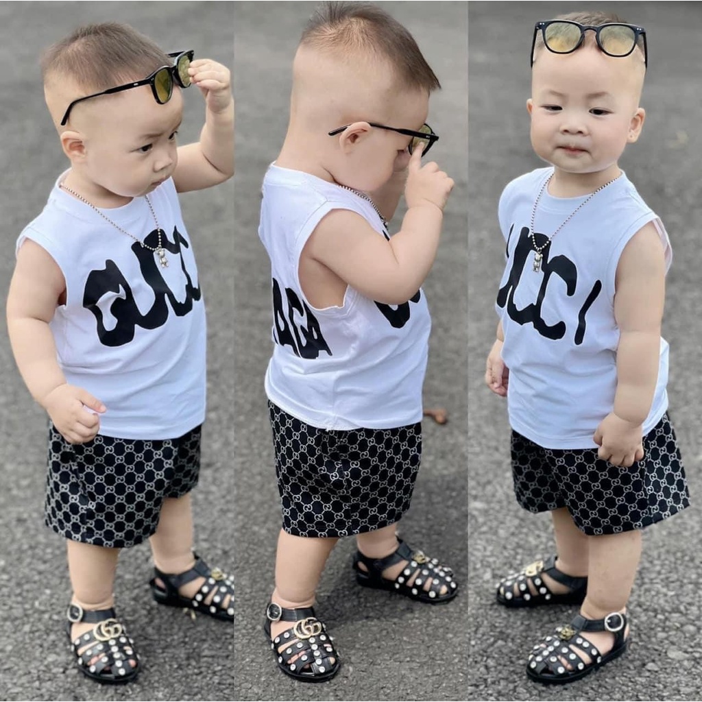 BT571 - BỘ BA LỖ GU-CCI CHO BÉ TRAI