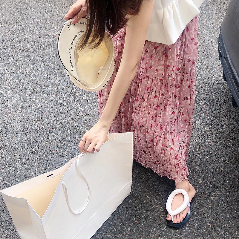 Chân Váy Voan Mỏng Dài Qua Gối In Hoa Phong Cách Hàn Quốc Thời Trang Mùa Hè Mới Cho Nữ