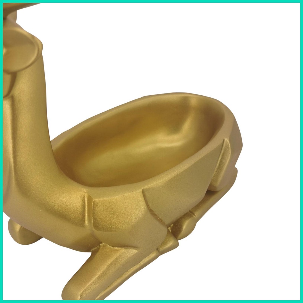 Tượng Hươu Bằng Resin Resin Kèm Giỏ Đựng Để Bàn Trang Trí Nội Thất