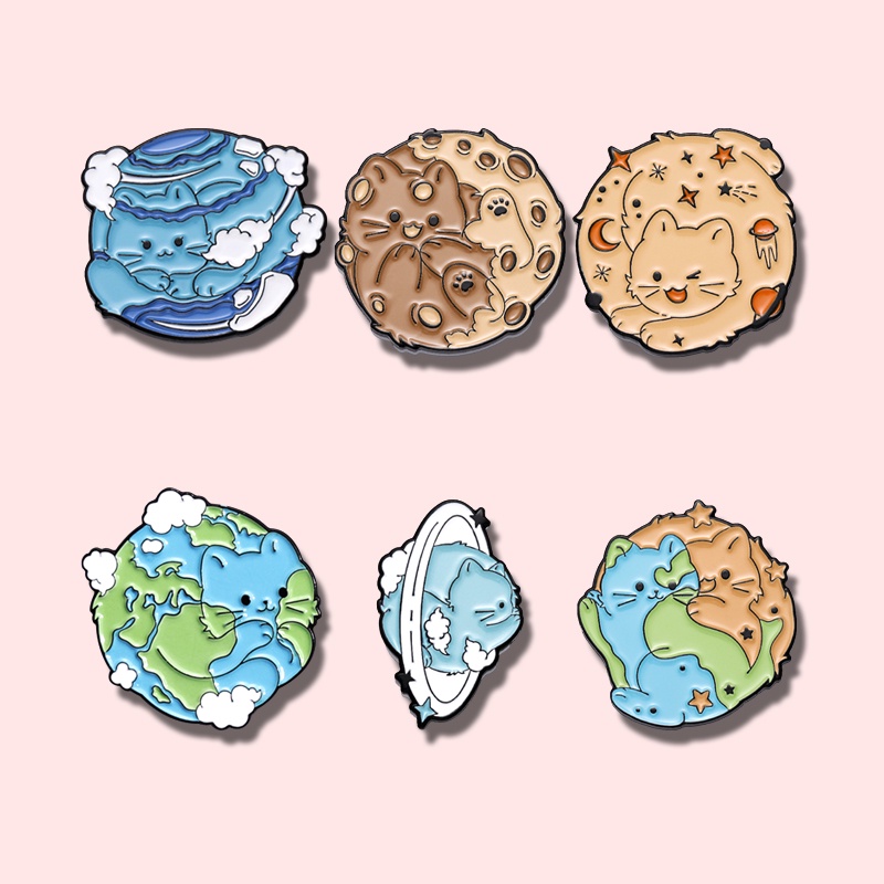 Huy Hiệu Cài Áo Hình Mèo Hoạt Hình Dễ Thương