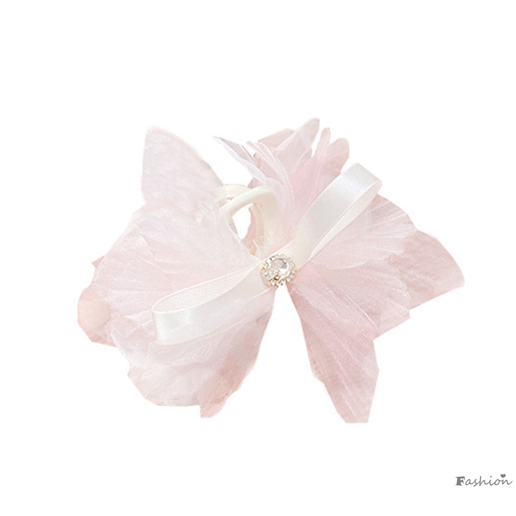 Dây Buộc Tóc Vải Lưới Đính Hoa Xinh Xắn