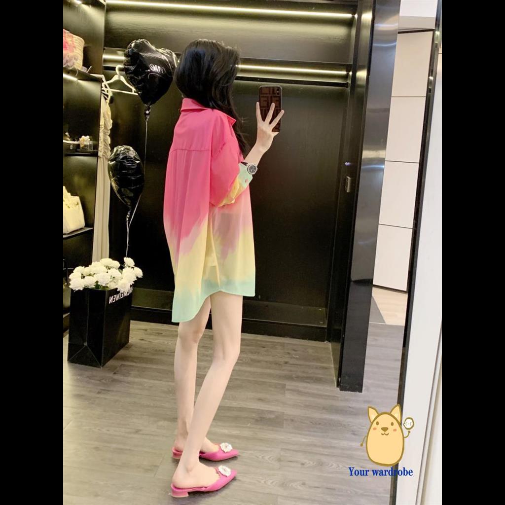 Áo Sơ Mi Chống Nắng Tay Dài Dáng Rộng Màu Gradient Phong Cách Thời Trang Mới 2023