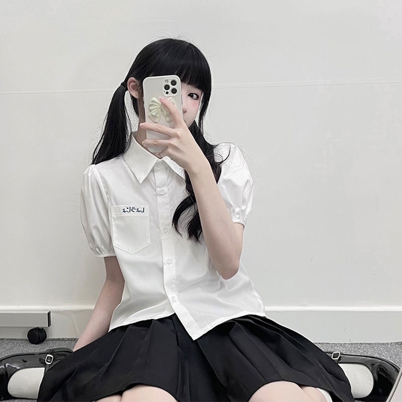 Áo Sơ Mi Ngắn Tay Phồng Thời Trang Mùa Hè Nhật Bản Mới Dành Cho Nữ