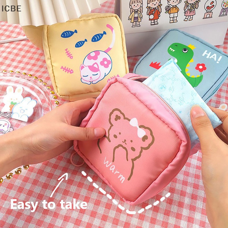 Túi Đựng Khăn Giấy / Đồ Trang Điểm Mini Họa Tiết Hoạt Hình Dùng Khi Đi Du Lịch