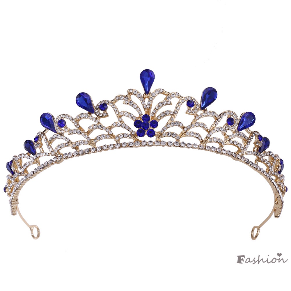 Vương Miện Hợp Kim Đính Kim Cương Giả Kiểu Dáng Đơn Giản Cho Cô Dâu