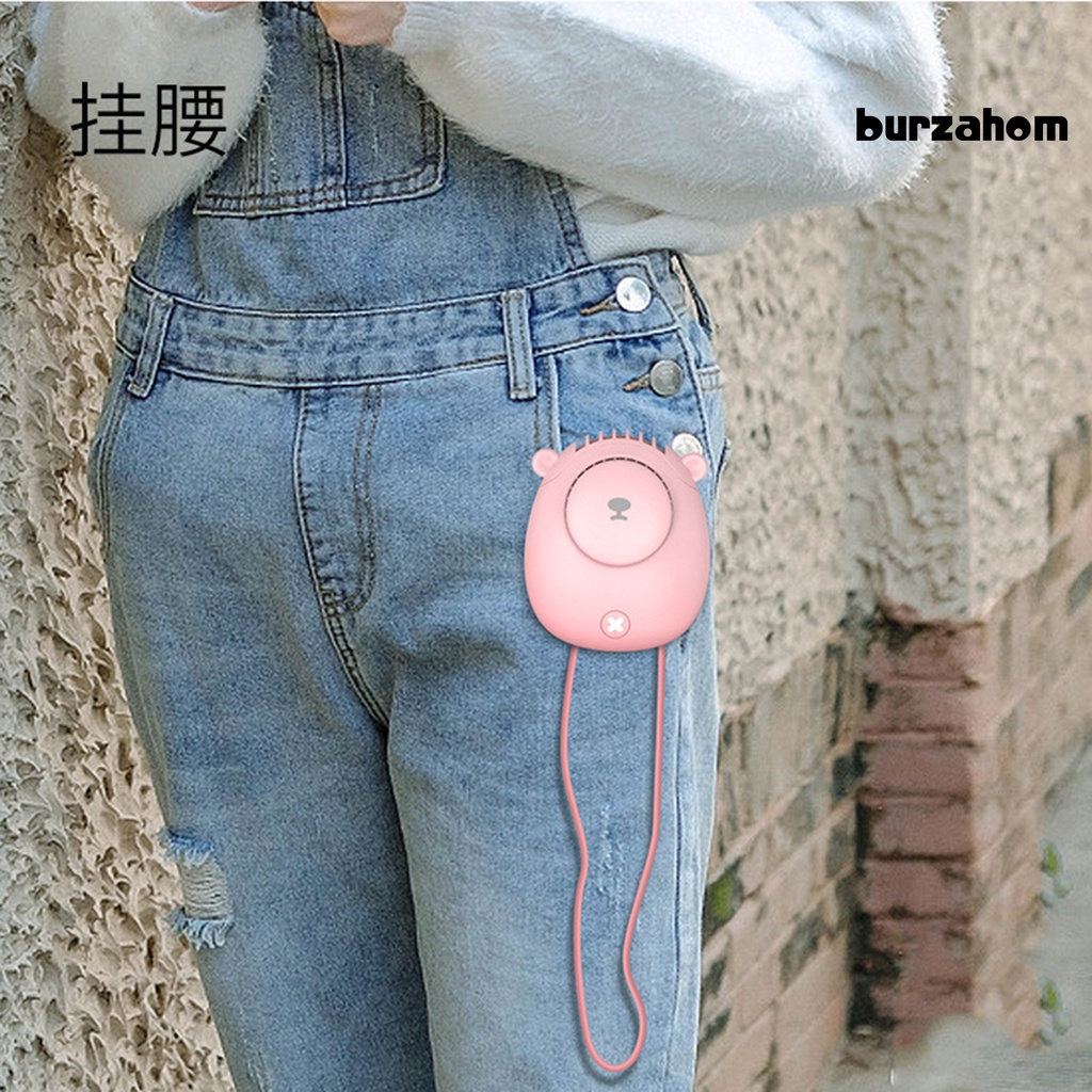 Quạt Làm Mát Đeo Cổ / Cầm Tay Hình Gấu Sạc Cổng USB Dùng Ngoài Trời Vào Mùa Hè