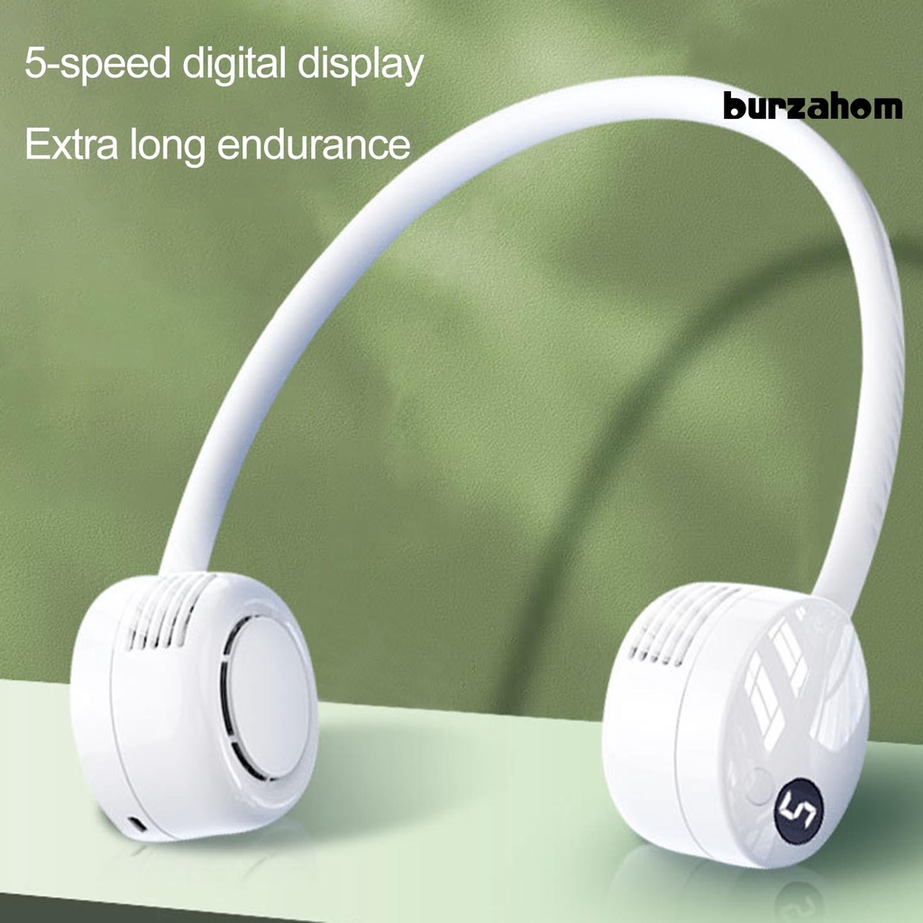 Quạt Làm Mát Đeo Cổ Có Thể Điều Chỉnh Tốc Độ Với Thiết Kế Ống Linh Hoạt Tiếng Ồn Thấp Siêu Nhẹ Tiện Dụng Mang Theo Du Lịch Cắm Trại