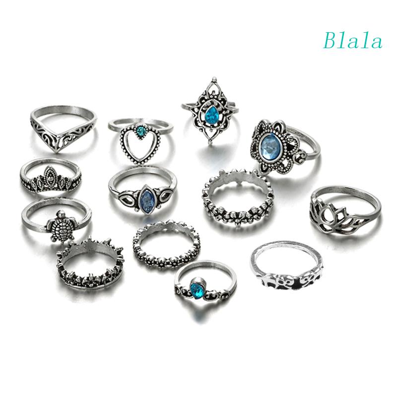 Bộ 13 Nhẫn Đeo Đốt Tay Phong Cách Vintage Xinh Xắn