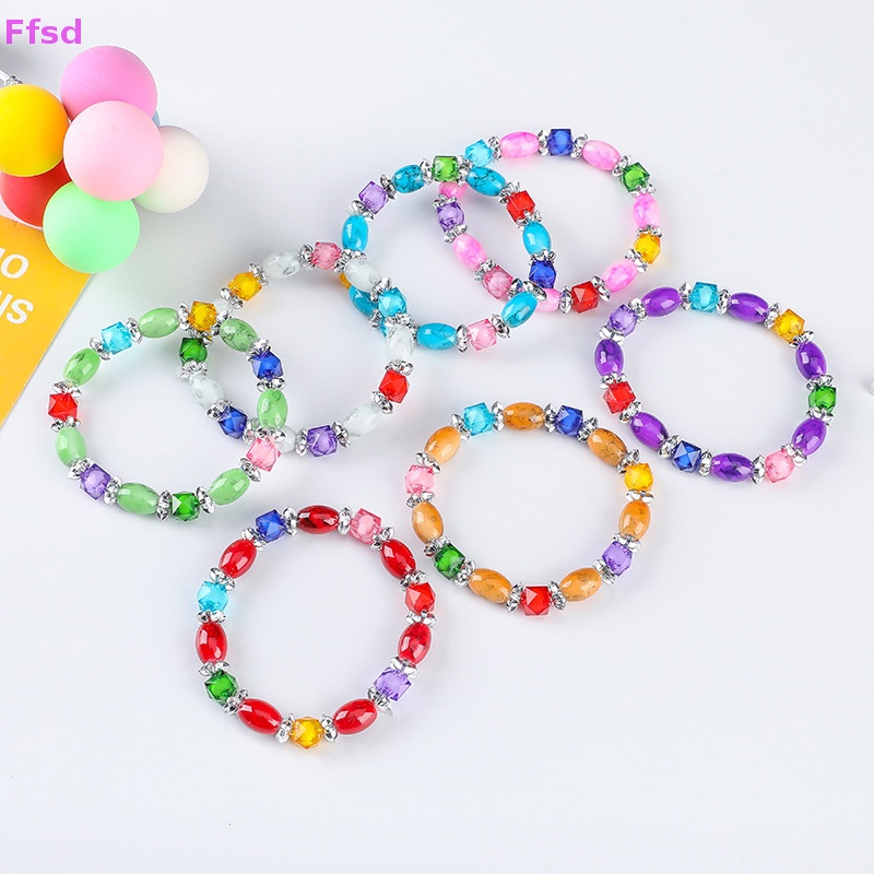 {Ffsd} Vòng Tay Pha Lê Thủy Tinh Nhiều Màu Thời Trang Làm Quà Tặng Trang Sức Cho Nữ