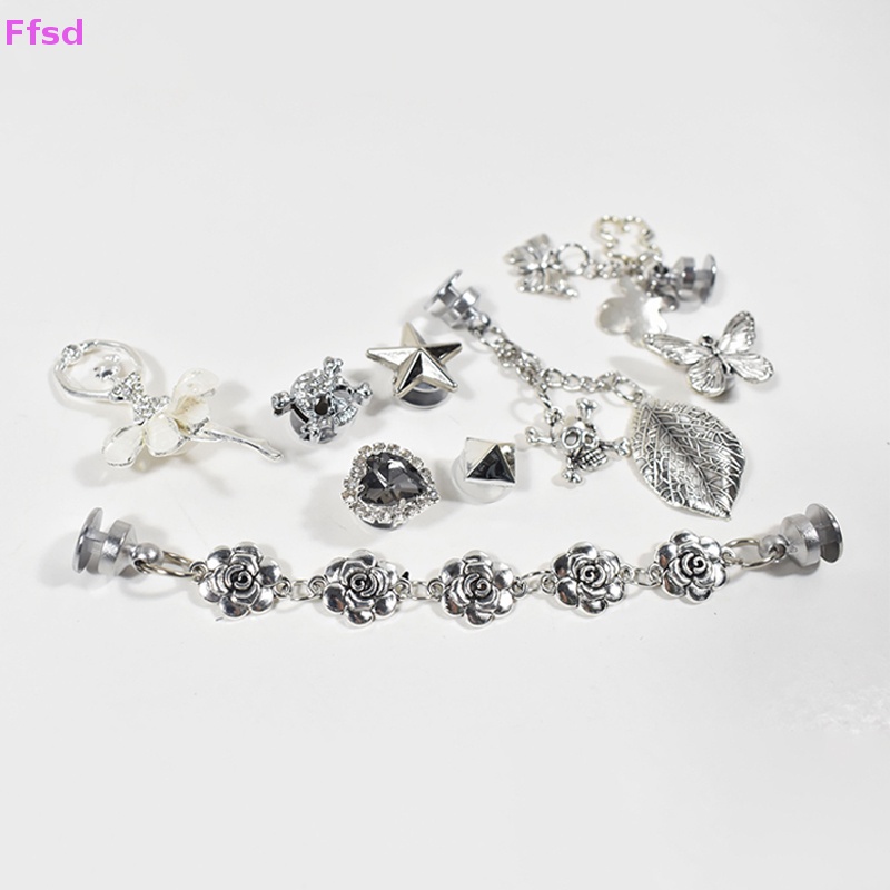 1 Set Phụ Kiện Trang Trí Giày Croc DIY Phong Cách Punk Cho Bé