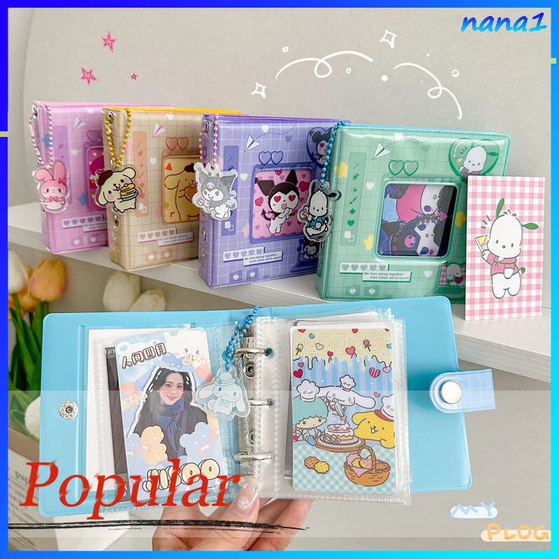 Album ảnh Sanrio Sách thẻ rời Album ảnh Sách lưu trữ Thẻ nhỏ 3 Inch Cinnamoroll Kuromi Bộ sưu tập thẻ chủ thẻ