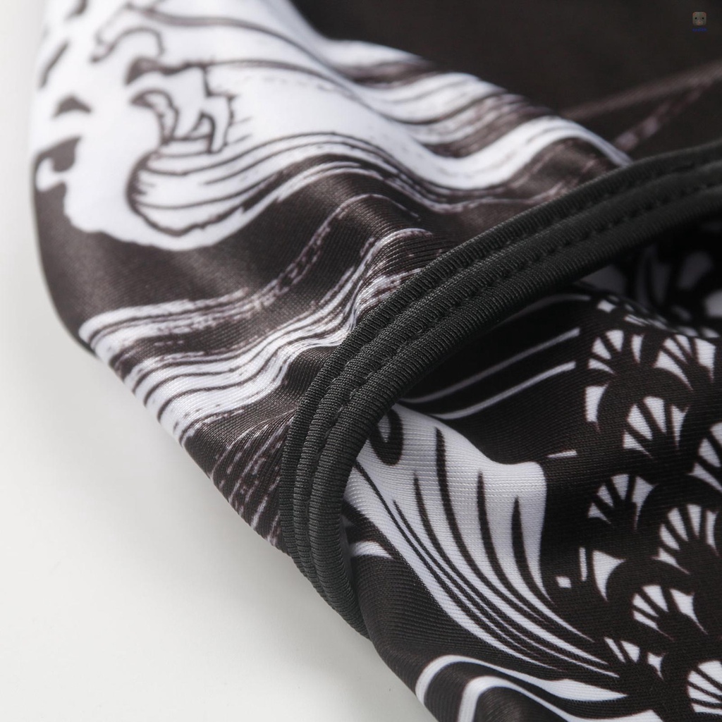 Mũ Trùm Đầu Co Giãn Thoáng Khí Chống Nắng In Họa Tiết Balaclava Kèm Tấm Che Mặt