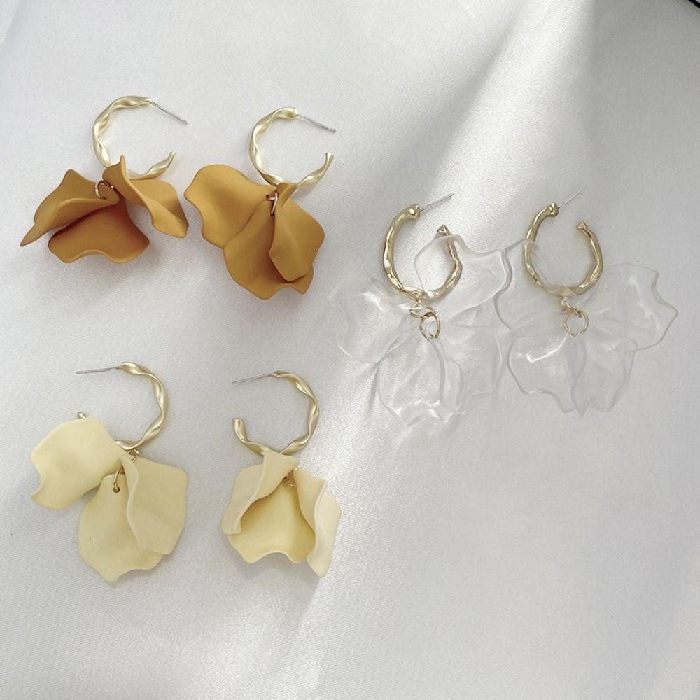 Epoch Bông Tai Dáng Dài Hình Cánh Hoa Thanh Lịch Lãng Mạn Phong Cách Hàn Quốc