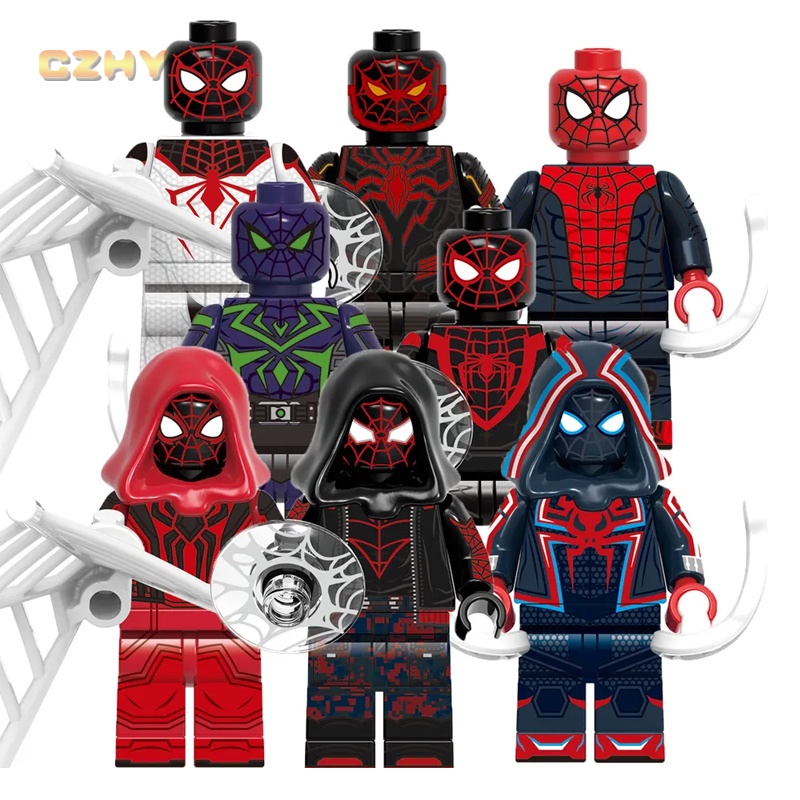 Mô Hình Đồ Chơi Nhân Vật Spider The End Miles Morales 2099 Crimson Cowl Cổ Điển