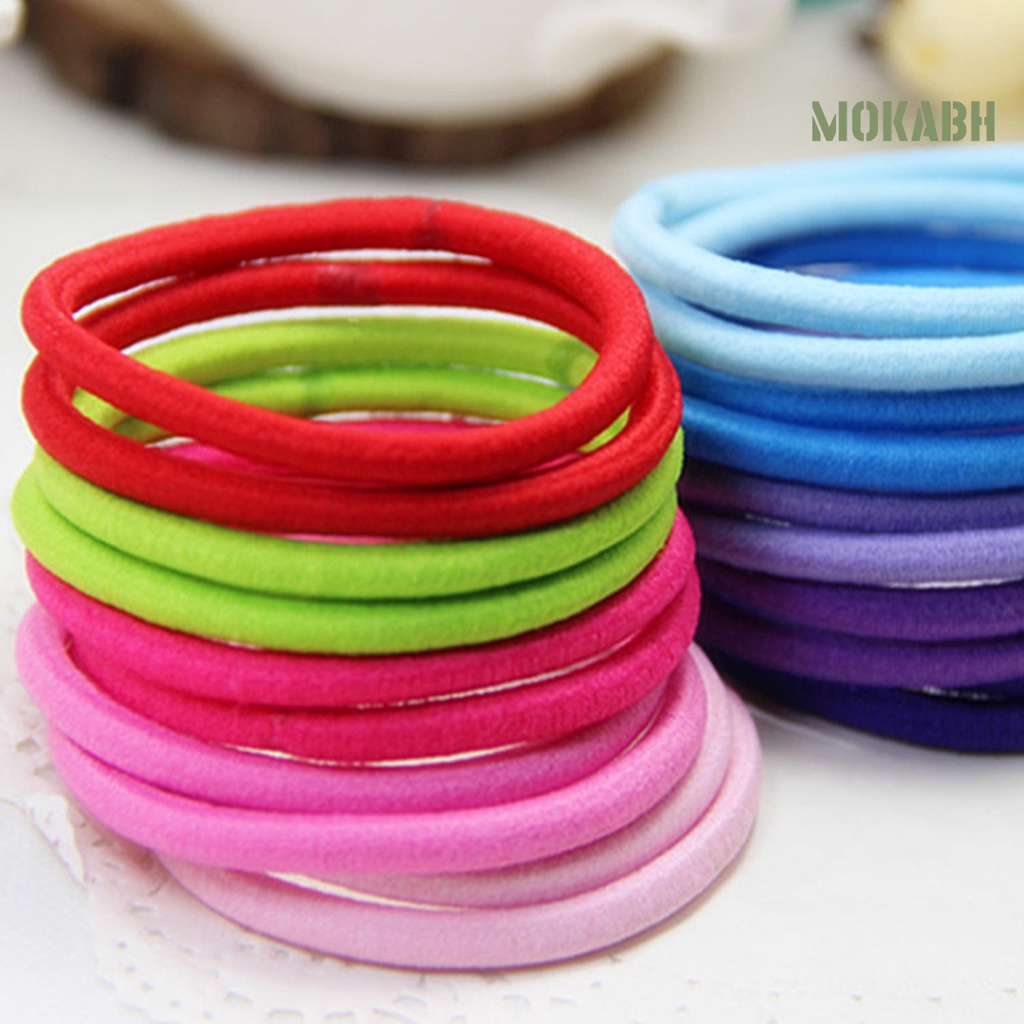 100 Dây Thun Buộc Tóc Co Dãn Có Giá Đỡ