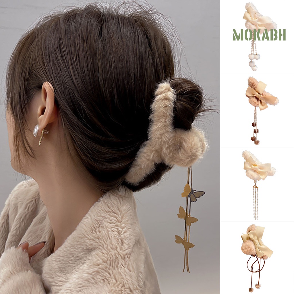 Kẹp Tóc Hình Bươm Bướm Đính Ngọc Trai Giả Dáng Dài Phong Cách Hàn Quốc Dễ Thương Dành Cho Nữ