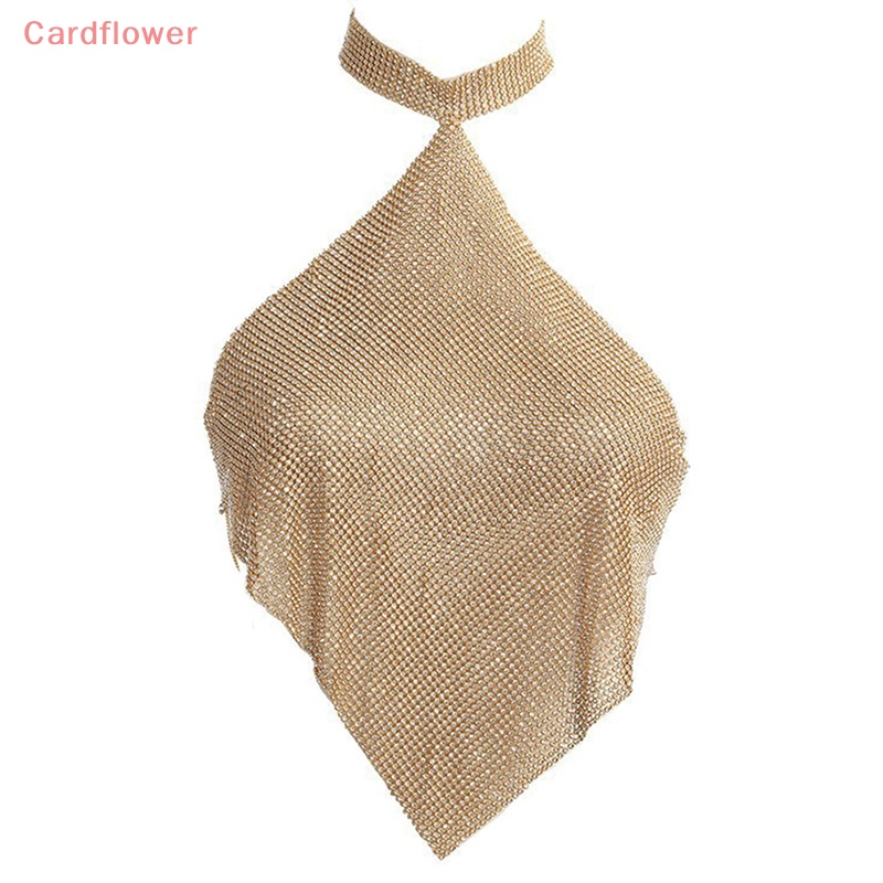 &lt; Cardflower &gt; Áo Crop Top Nữ y2k Dây Xích Đeo Cơ Thể Đính Đá Đi Tiệc Tùng