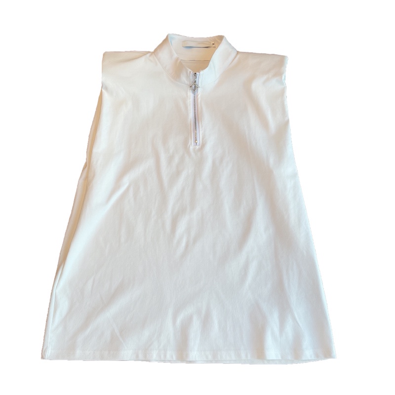 Áo Thun Sát Nách Cổ Đứng Có Khóa Kéo Màu Trơn Thời Trang Mùa Hè Cho Nam