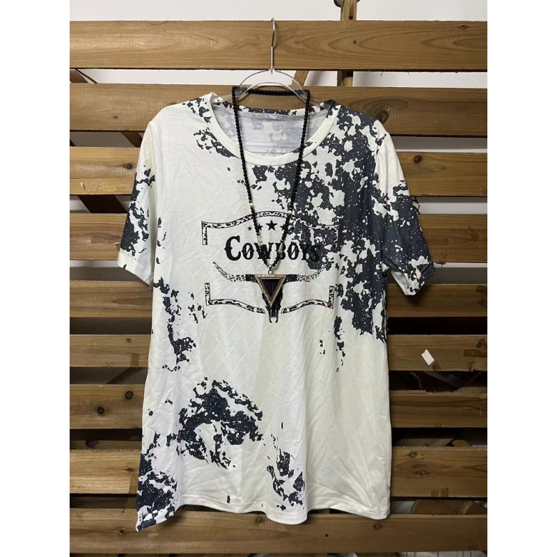 Áo Sơ Mi Cổ Tròn Tay Ngắn Dáng Rộng In Họa Tiết Phối Ren Thời Trang Công Sở Xinh Xắn