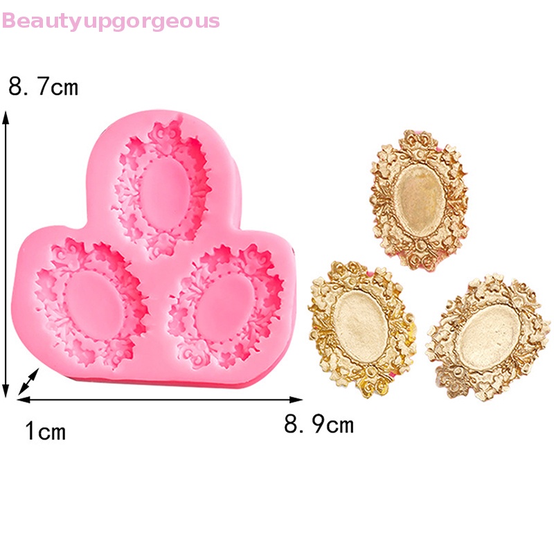[Beautyupgorgeous] Khuôn Silicone Làm Khung Ảnh Cổ Điển Phù Hợp Cho Trang Trí Bánh Sô Cô La / Đất Sét Epoxy Polymer
