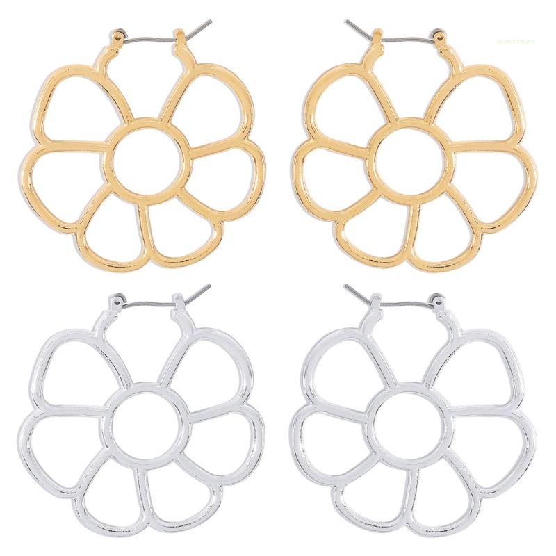 Khuyên Tai Hình Hoa Rỗng Phong Cách Hàn Quốc Thời Trang Dự Tiệc