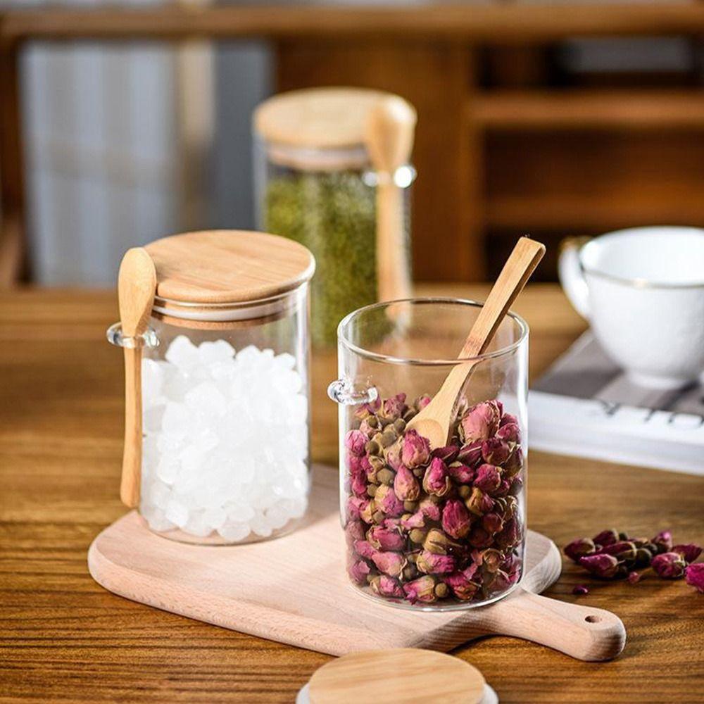 FAY Lọ Thủy Tinh Đựng Cà Phê Chống Rò Rỉ Có Nắp Tre Sắp Xếp Gọn Gàng Cho Quán Bar / Bar